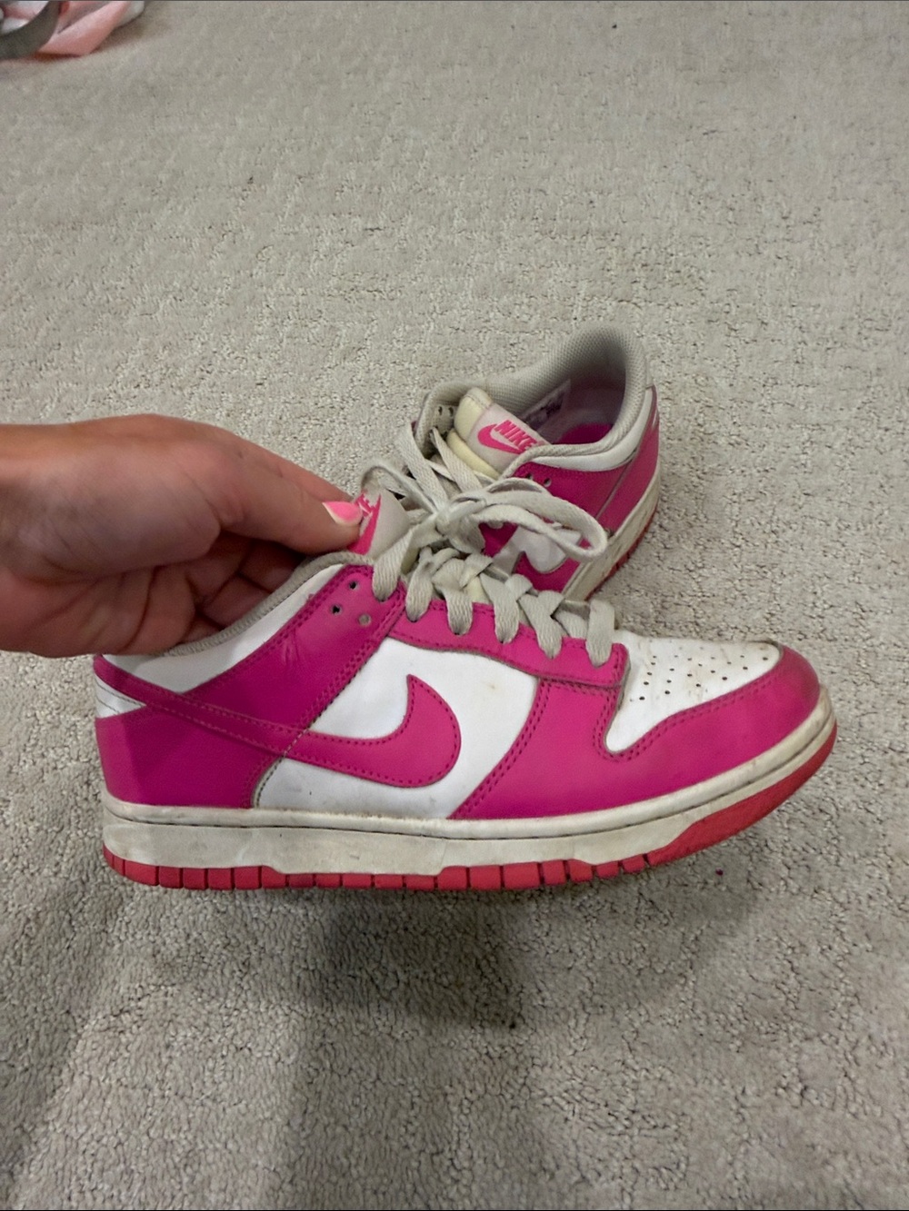Nike Low-Top Sneakers in Hot Pink and White